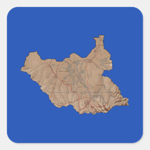 Zuid-Soedan Kaart Sticker