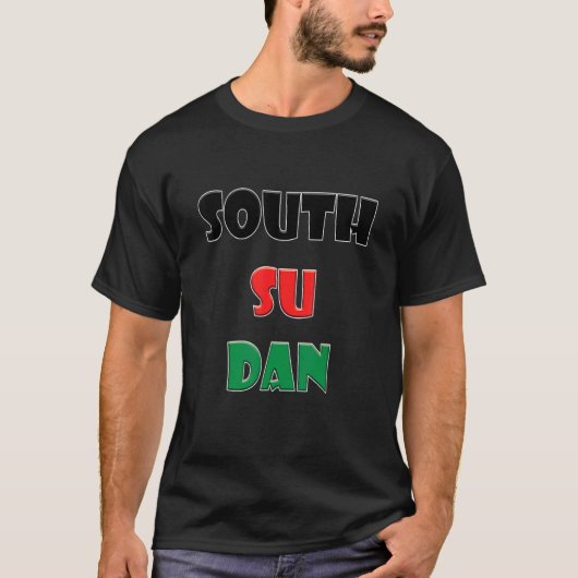 Zuid-Soedan - kleurrijke woorden T-shirt (Voorkant)