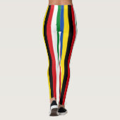 Zuid-Soedan Nationale vlagkleuren Verticaal gestre Leggings (Achterkant)