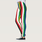 Zuid-Soedan Nationale vlagkleuren Verticaal gestre Leggings (Links)