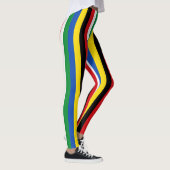 Zuid-Soedan Nationale vlagkleuren Verticaal gestre Leggings (Rechts)