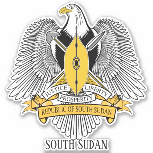 Zuid-Soedan Nationale wapenschild Sticker (Voorkant)