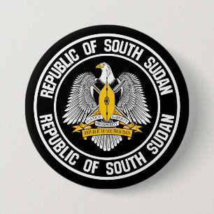 Zuid-Soedan Ronde Embleem Button 7,6 Cm
