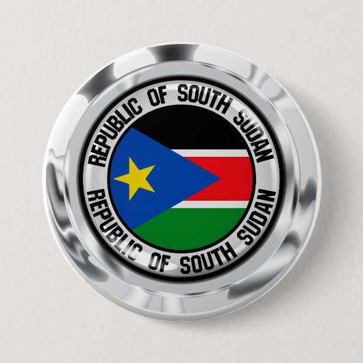 Zuid-Soedan Ronde Embleem Button 7,6 Cm (Voorkant)