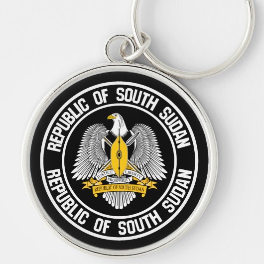 Zuid-Soedan Ronde Embleem Sleutelhanger (Voorkant)