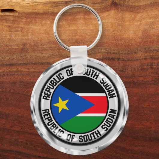 Zuid-Soedan Ronde Embleem Sleutelhanger (Voorkant)