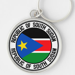 Zuid-Soedan Ronde Embleem Sleutelhanger
