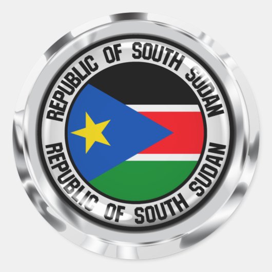 Zuid-Soedan Ronde Embleem Sticker (Voorkant)