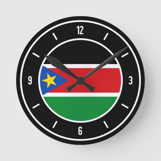 Zuid-Soedan - vlag Elegant Ronde Klok (Voorkant)