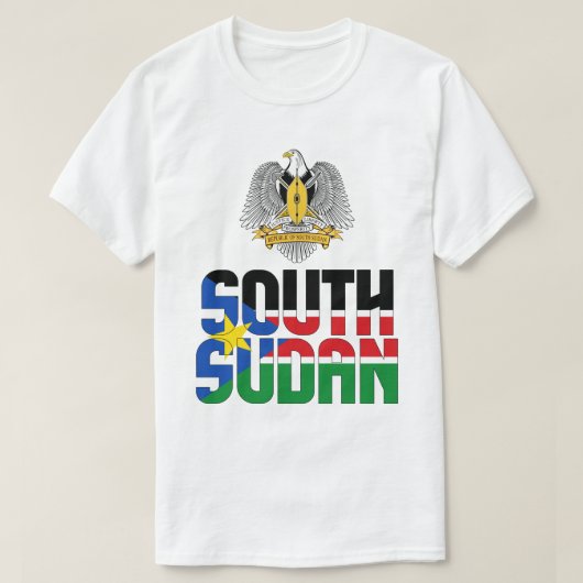 Zuid-Soedan - vlag en wapenschild T-shirt (Design voorkant)