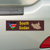 Zuid-Soedan Vlag Hart + Landkaart Bumpersticker (Op auto)