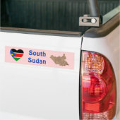 Zuid-Soedan Vlag Hart + Landkaart Bumpersticker (Op Truck)