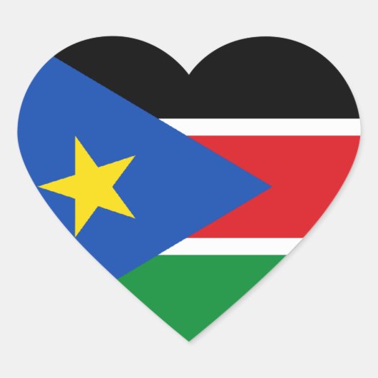 Zuid-Soedan vlag Hart Sticker (Voorkant)