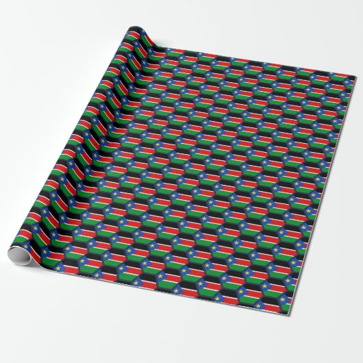 Zuid-Soedan Vlag Honeycomb Wrappapier Cadeaupapier (Uitgerold)