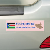 Zuid-Soedan Vlag + Kaart Bumpersticker (Op auto)