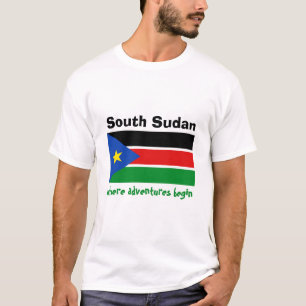 Zuid-Soedan vlag + kaart + T-shirt voor tekst