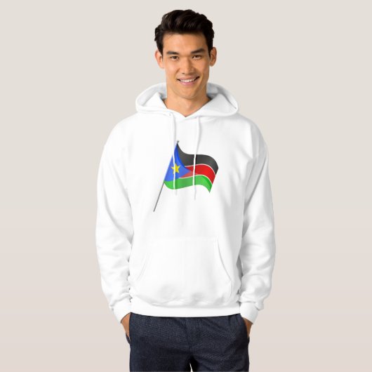 Zuid-Soedan Vlag Mannen Hoodie (Voorkant volledig)