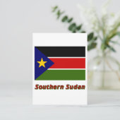 Zuid-Soedan vlag met naam Briefkaart (Staand voorkant)