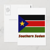 Zuid-Soedan vlag met naam Briefkaart (Voorkant / Achterkant)