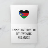 Zuid-Soedan Vlag Patriotic Birthday Kaart (Binnen)