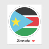 Zuid-Soedan Vlag Ronde Sticker (Vel)