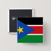 Zuid-Soedan vlag Vierkante Button 5,1 Cm (Voorkant /achterkant)
