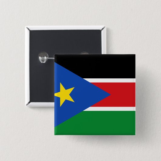 Zuid-Soedan vlag Vierkante Button 5,1 Cm (Voorkant /achterkant)