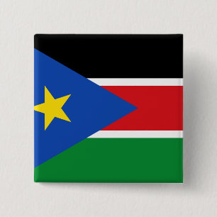 Zuid-Soedan vlag Vierkante Button 5,1 Cm