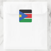 Zuid-Soedan vlag Vierkante Sticker (Tas)