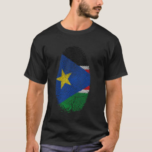 Zuid-Soedan Vlag Vingerafdruk Cadeau voor Zuid-Soe T-shirt