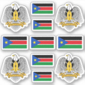 Zuid-Soedanese symbolen/wapenschild en vlag Sticker (Voorkant)