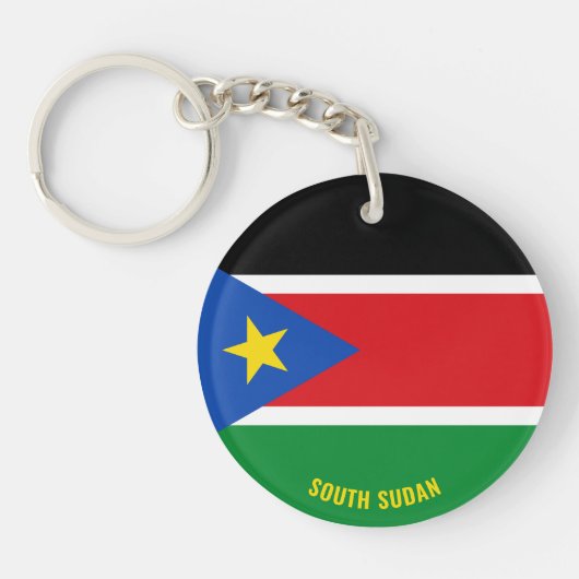 Zuid-Soedanese vlag charmant patriottisch Sleutelhanger (Voorkant)