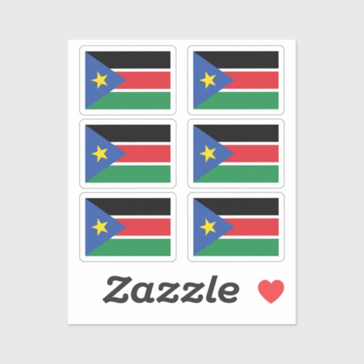 Zuid-Soedanese vlag Collectie pack van 6 Sticker (Vel)
