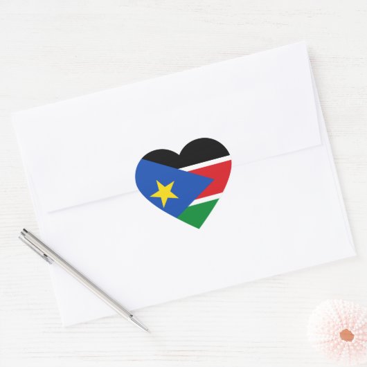 zuid - soedanese vlag hart sticker (Envelop)