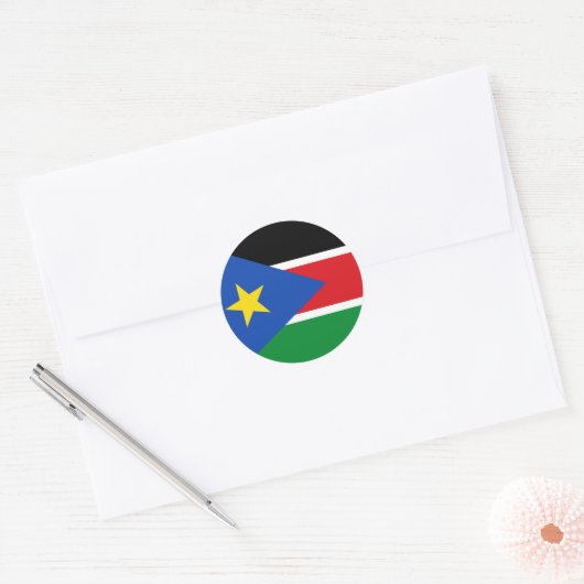 zuid - soedanese vlag ronde sticker (Envelop)