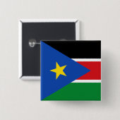 zuid - soedanese vlag vierkante button 5,1 cm (Voorkant /achterkant)