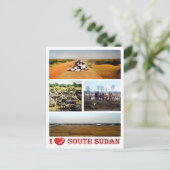 Zuid-Sudan - Ik hou van - Briefkaart (Staand voorkant)