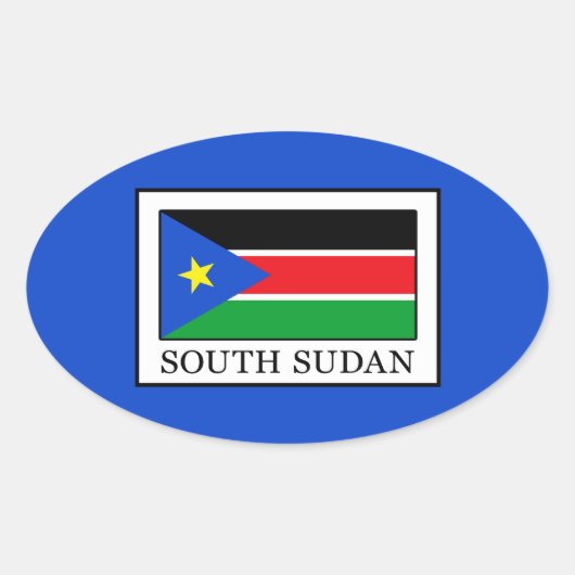 Zuid-Sudan Ovale Sticker (Voorkant)