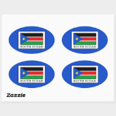 Zuid-Sudan Ovale Sticker (Vel)