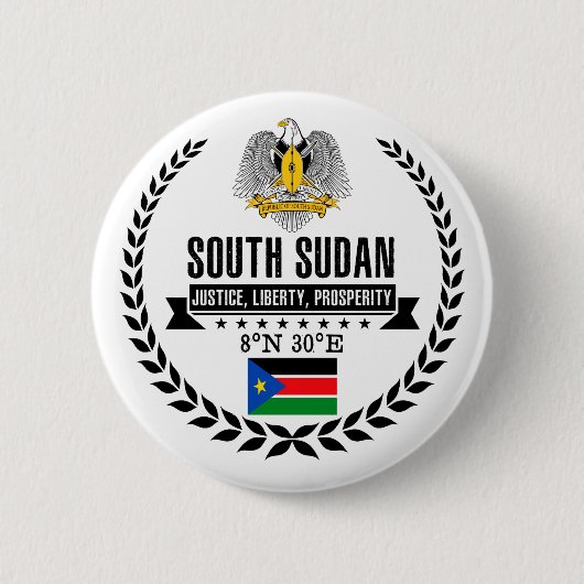 Zuid-Sudan Ronde Button 5,7 Cm (Voorkant)