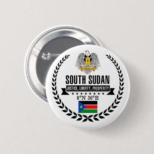 Zuid-Sudan Ronde Button 5,7 Cm (Voorkant /achterkant)