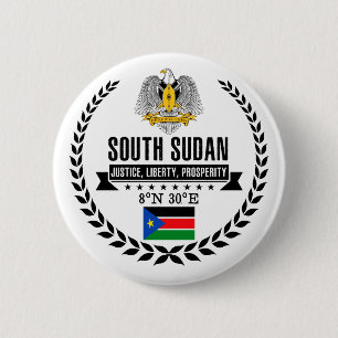Zuid-Sudan Ronde Button 5,7 Cm