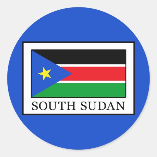 Zuid-Sudan Ronde Sticker (Voorkant)