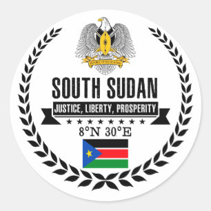 Zuid-Sudan Ronde Sticker