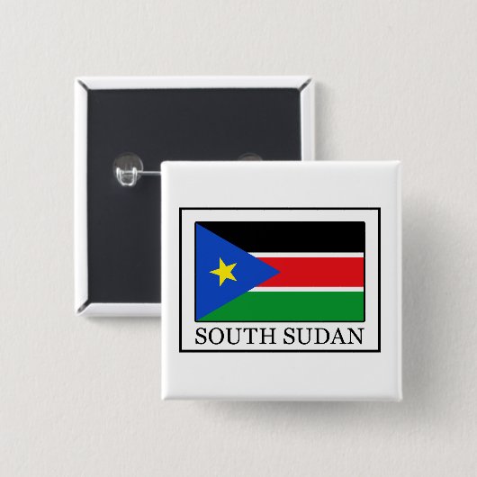 Zuid-Sudan Vierkante Button 5,1 Cm (Voorkant /achterkant)
