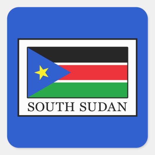 Zuid-Sudan Vierkante Sticker (Voorkant)