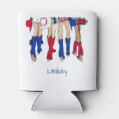 Zuid-Texas Dames Mode Cowboy Laarzen Blauw Blikjeskoeler (Achterkant)