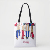 Zuid-Texas Dames Mode Cowboy Laarzen Blauw Tote Bag (Voorkant)