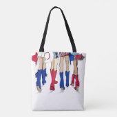 Zuid-Texas Dames Mode Cowboy Laarzen Blauw Tote Bag (Achterkant)