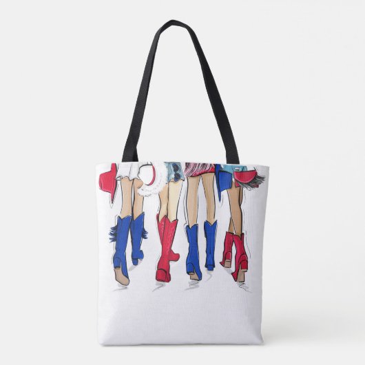 Zuid-Texas Dames Mode Cowboy Laarzen Blauw Tote Bag (Achterkant)